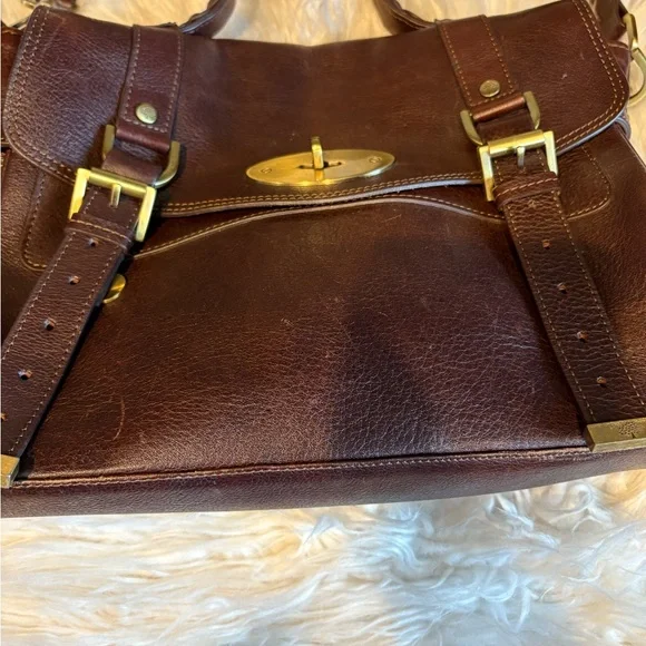 Mulberry Brown and Gold Leather Alexa Purse - Picture 7 of 15